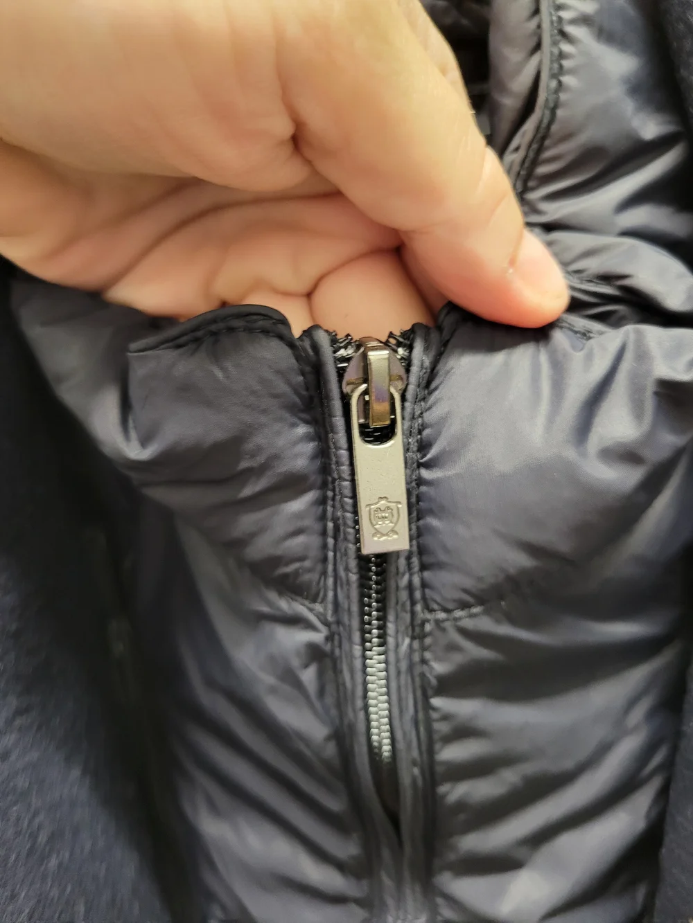 Massimo Dutti 2-in-1 wool jacket featuring a built-in, quilted puffer bib